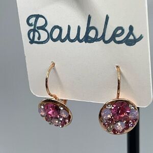 Baubles Gold Pink Dangle  Earrings